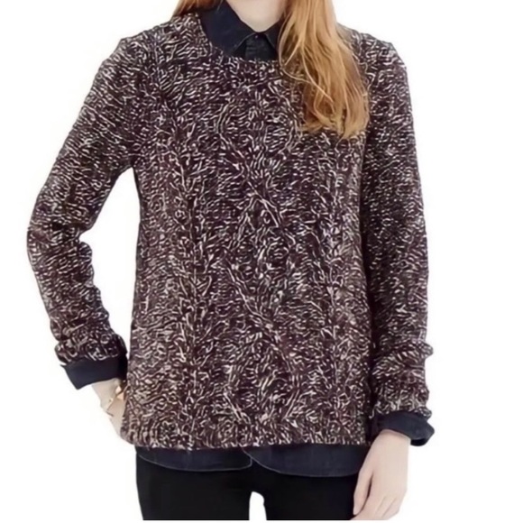 Madewell Sweaters - Madewell Firelight Marled Pullover Wool Alpaca Sweater Burgundy Chunky Winter